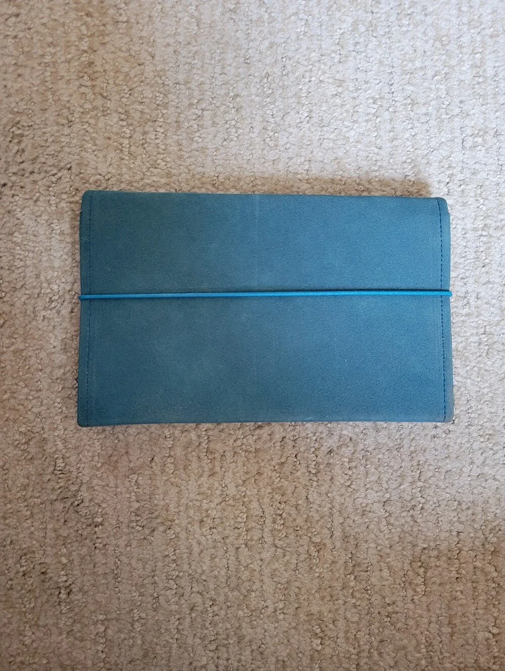 Faux Suede Accordion File Organizer Teal Unused